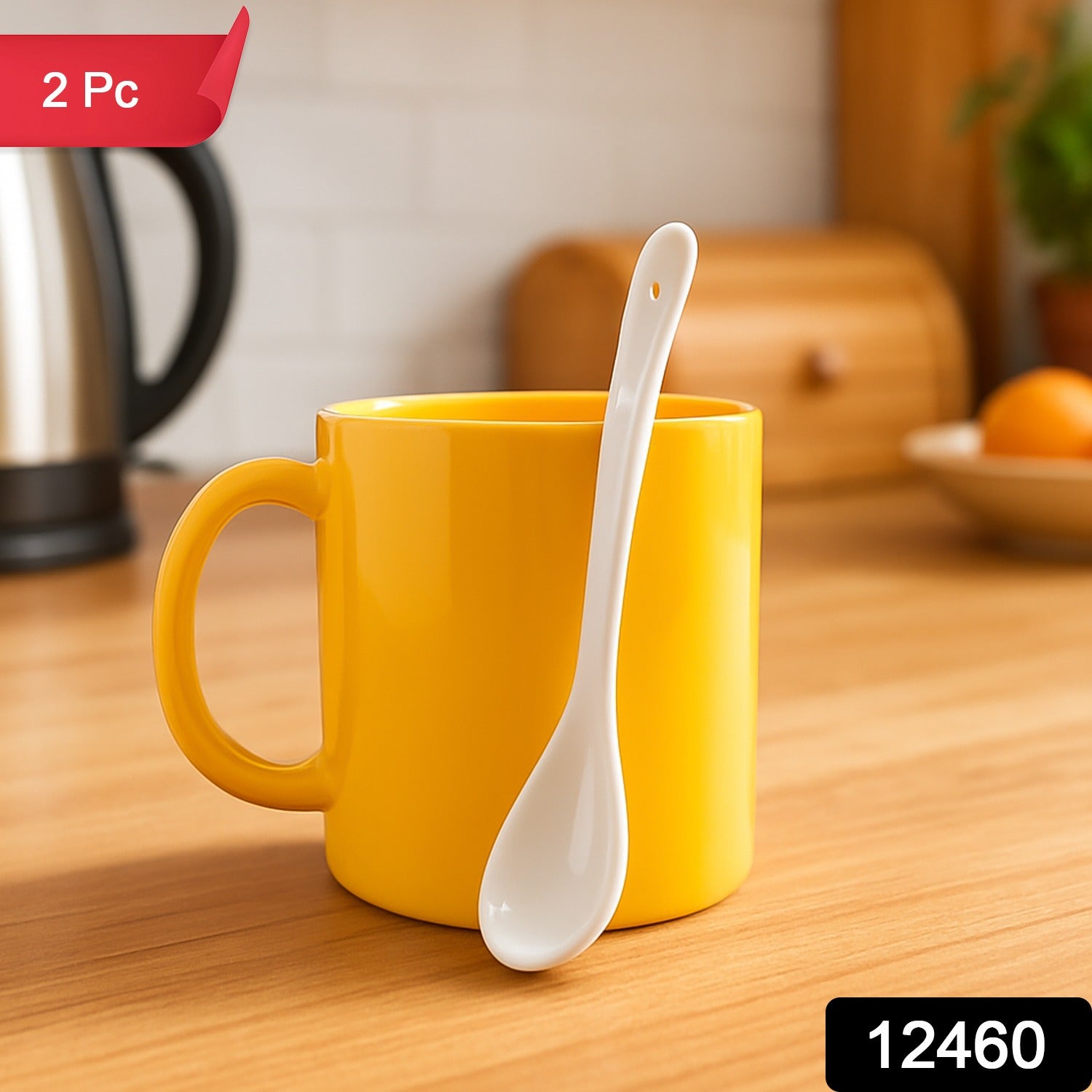Elegant Ceramic Mug With Matching Spoon Elegant Ceramic Mug With Matching Spoon